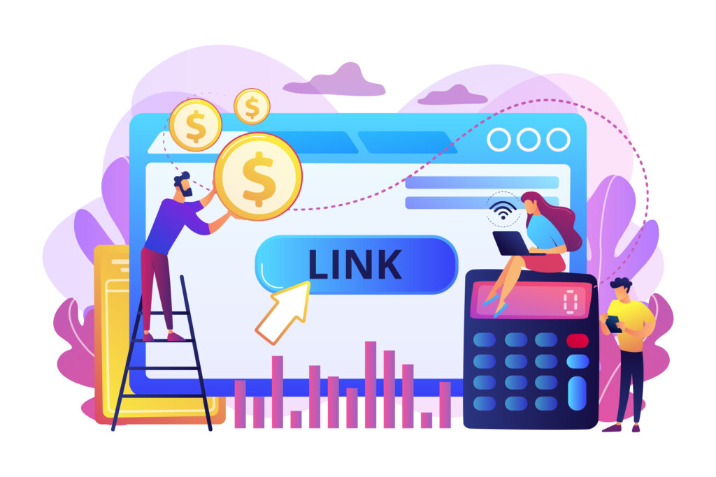 PAY PER CLICK cost per acquisition cpa model concept vector illustration.