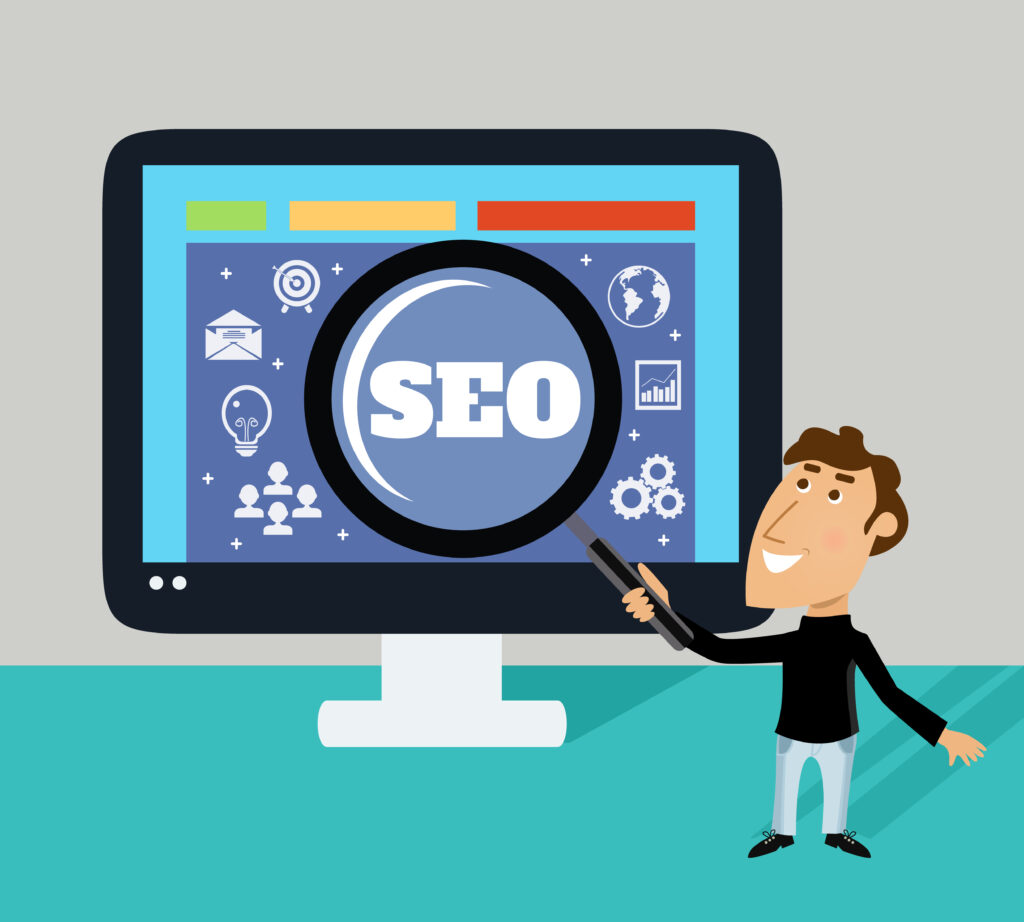 Search Engine Optimization magnifier seo concept