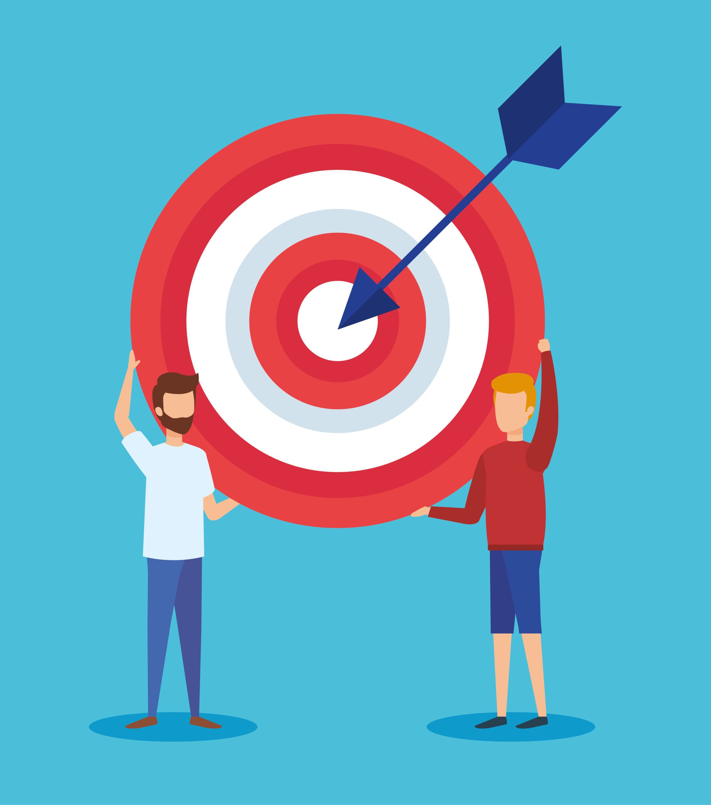Facebook Ads mini people with target vector illustration design vector illustrator